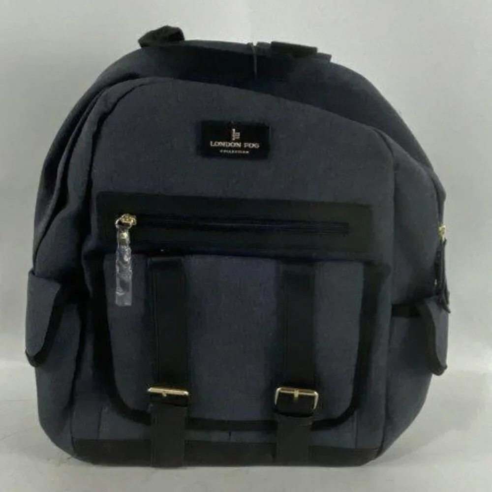 Nwt London Fog Denim Canvas Backpack